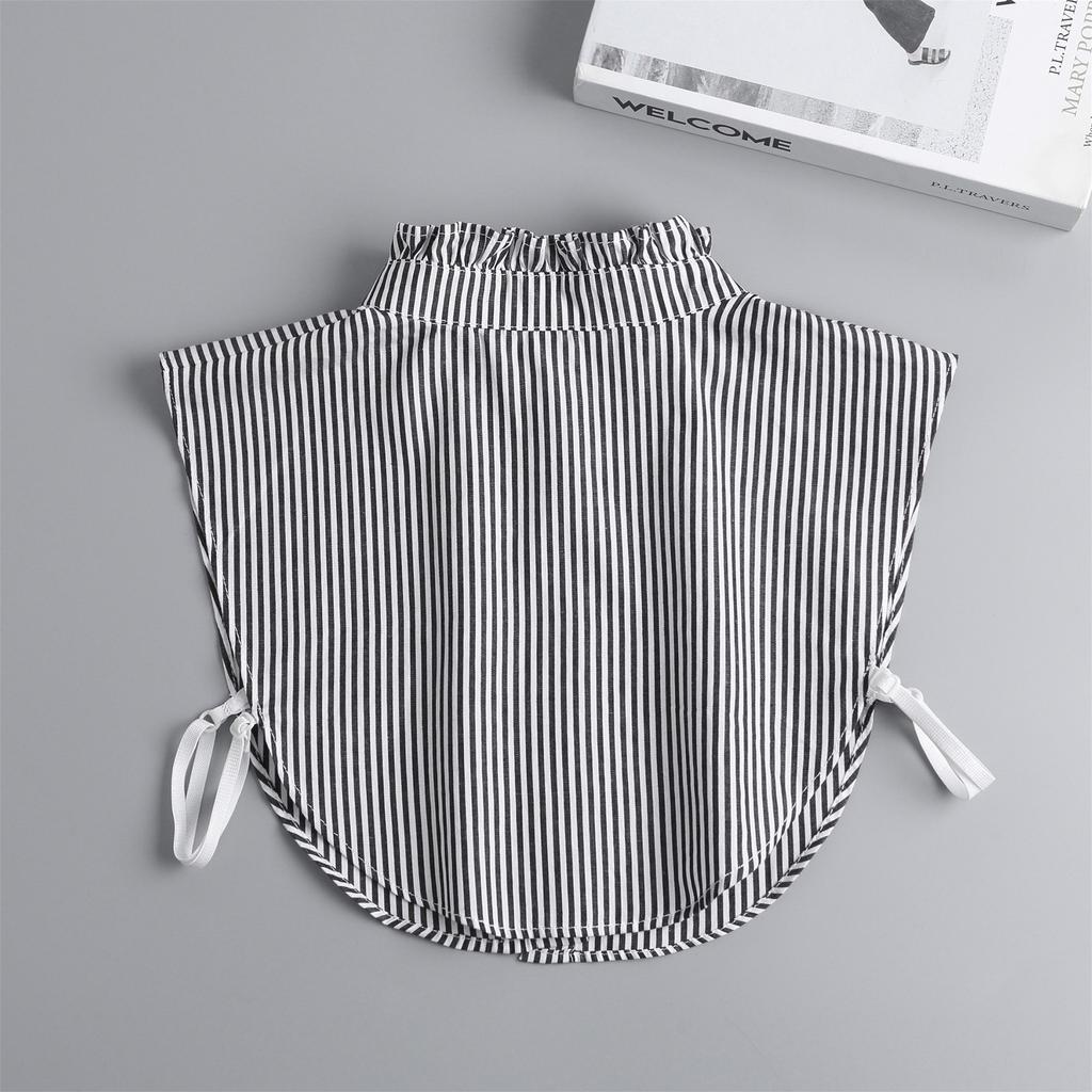 Stand Striped Shirt Detachable Collar for Women's Female Sweater False Collar Pointed Fake Neckwear Collar Decorative