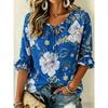 Women's Lavender Floral Print Tie Neck Blouse, Casual Loose Tops for Spring Summer Daily Wear Vacation Occasions