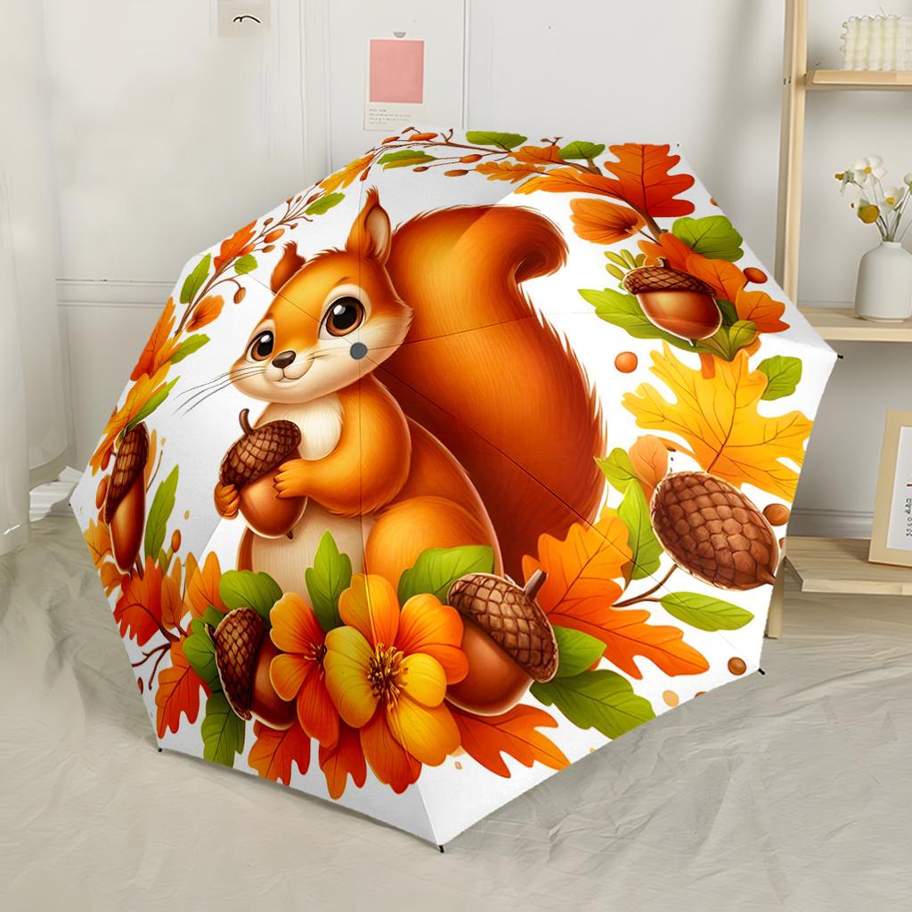 Ombrello Automatico Raccoglitore di Funghi Autunnale Compatto e Resistente Design a 8 Stecche Costruzione Robusta per Appassionati di Moda Uomini/Donne Regalo Elegante per Donne