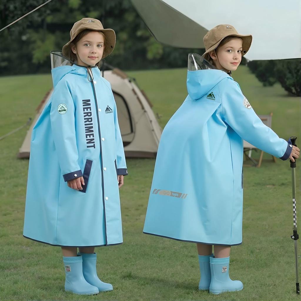 Impermeable Infantil para Uso en Exteriores, Impermeable para Niños con Espacio para Mochila, Estilo Largo para Niñas y Niños, Poncho de Lluvia Especial para Escuela Primaria