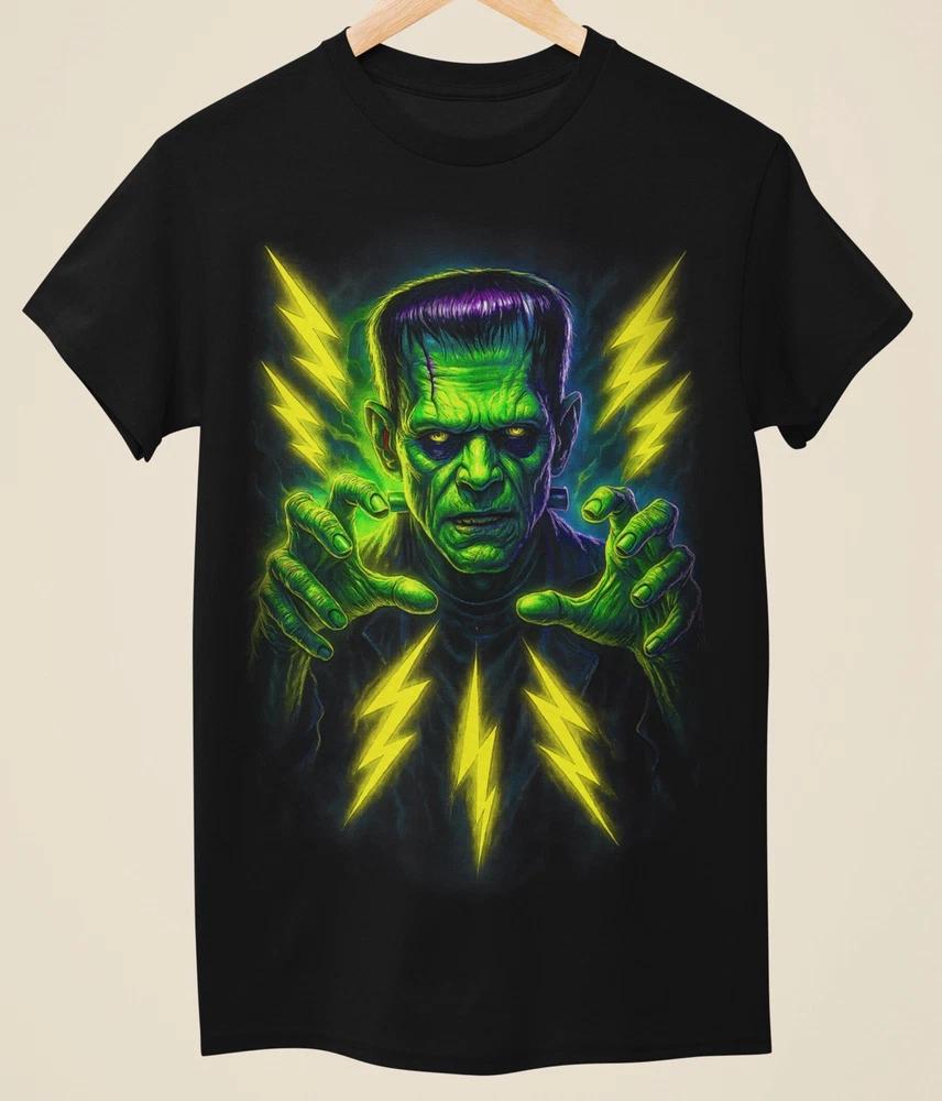 Evil Horror Frankenstein Unique Halloween Unisex Black Printed TShirt (Ho006) S