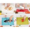 Planches à découper de cuisine, set de 4 planches à découper en plastique, grandes planches à découper de cuisine avec support de rangement, lavables au lave-vaisselle (quatre couleurs), 1 jeu