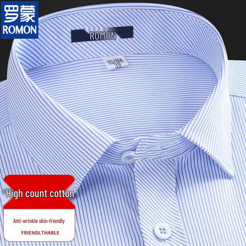 Luomeng Men s High-Count Cotton Short Sleeve Business Shirt 38