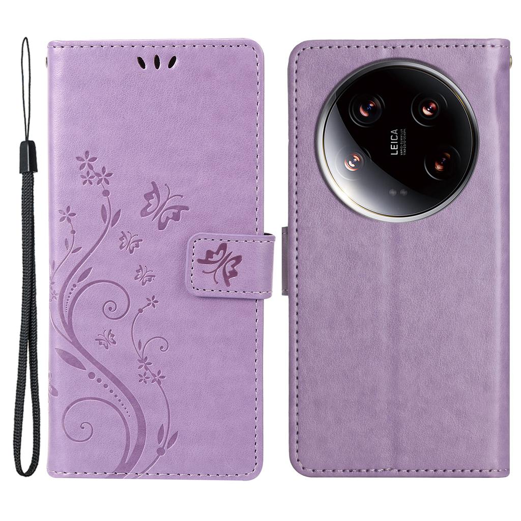 Für Xiaomi 14 Ultra Brieftaschen-Handyhülle Schmetterlingsmuster PU-Leder Klapphülle