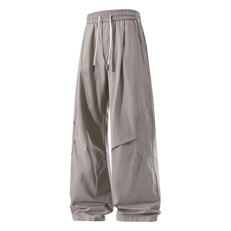 

Рабочие брюки из чистого хлопка, универсальные мужские брюки прямого широкого кроя на весну и лето, драпированные, новые американские повседневные брюки 4XL