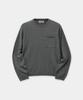 Kueo Light Cashmere Blend Crew Neck Sweater (Melange Grey)
