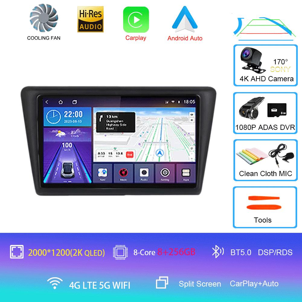 Android 14 Car Radio For Skoda Rapid 2013-2019 Multimedia Video Player Stereo GPS Navigation Wireless Carplay Android Auto WIFI