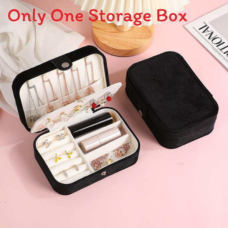Minimalist Double Layer Jewelry Storage Box With Pu Leather For Home Organization