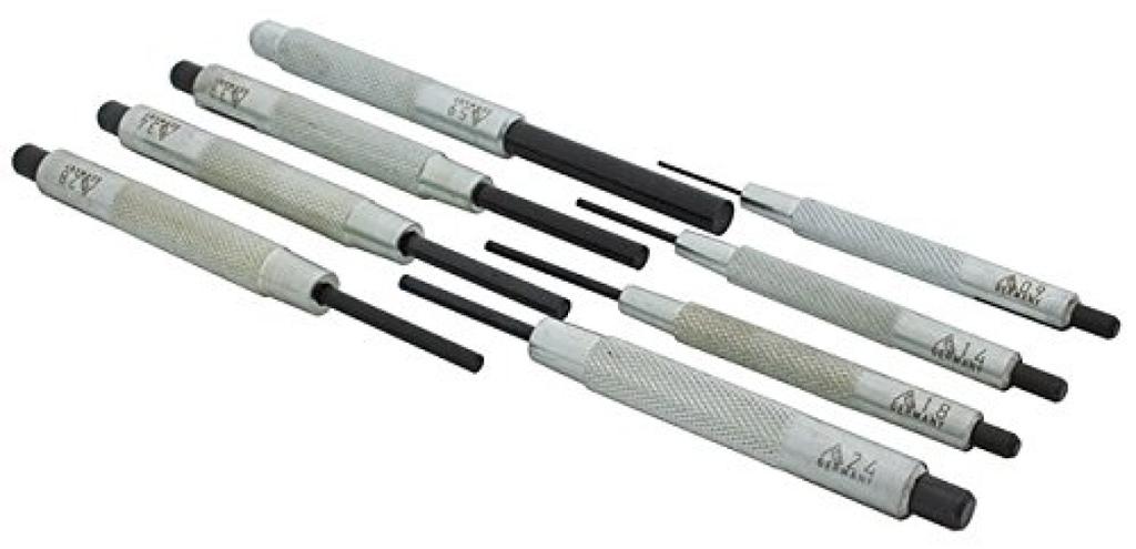 RENNSTEIG Parallel Pin Punch with Guide Sleeve Set 8-Piece 457-102-5