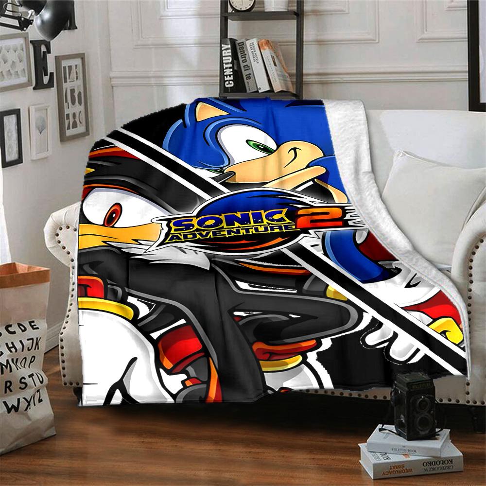 Sonic Adventure Cover Flannel Blanket Super Soft Warm Cozy Blanket For Sofa Bed Office Travel Allseason Home Decor Gift