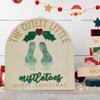 Christmas Footprint Sign Christmas Wooden Footprint Keepsake First Art Announcement Board Sign For Toddler Boys Girls Shower