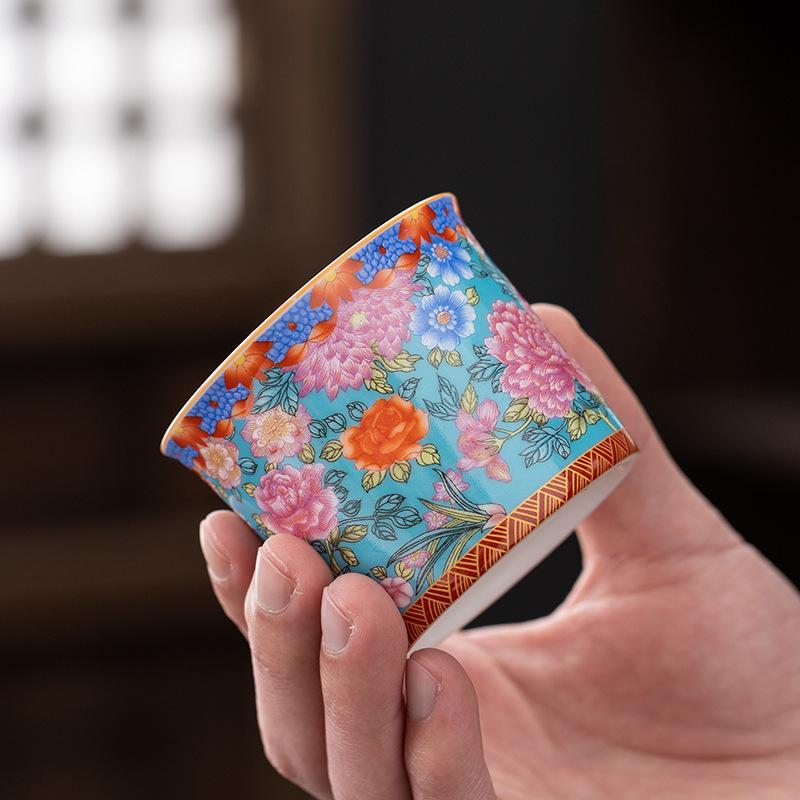 Silver-Plated Master Ceramic Home Kung Fu Tea Gift Box Japanese Single Cup Set Souvenir