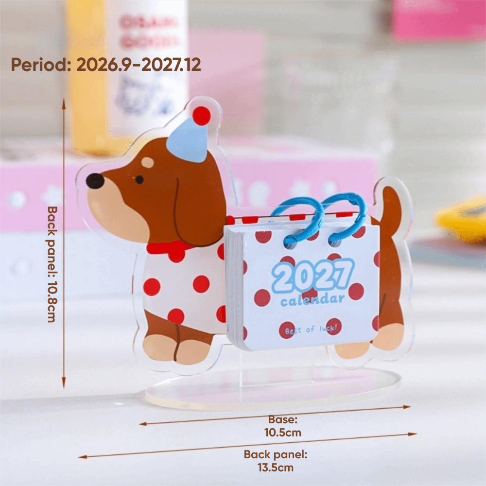 Card Paper 2027 Table Calendar Puppy Shape Standing Table Calendar 2027 Desk Calendar  Home Office