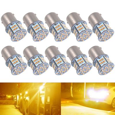 S25 LED 24V Burst Vit LED-lampa (S25 Enkel (P21W 1156 G18 BA15S) Bärnstensfärgad Set om 10)