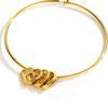 Jeshayuan Custom Hearts Bangle Bracelet for Grandma with Grandkids Names Engraved Name Love Charm Bracelet For Mother Gift