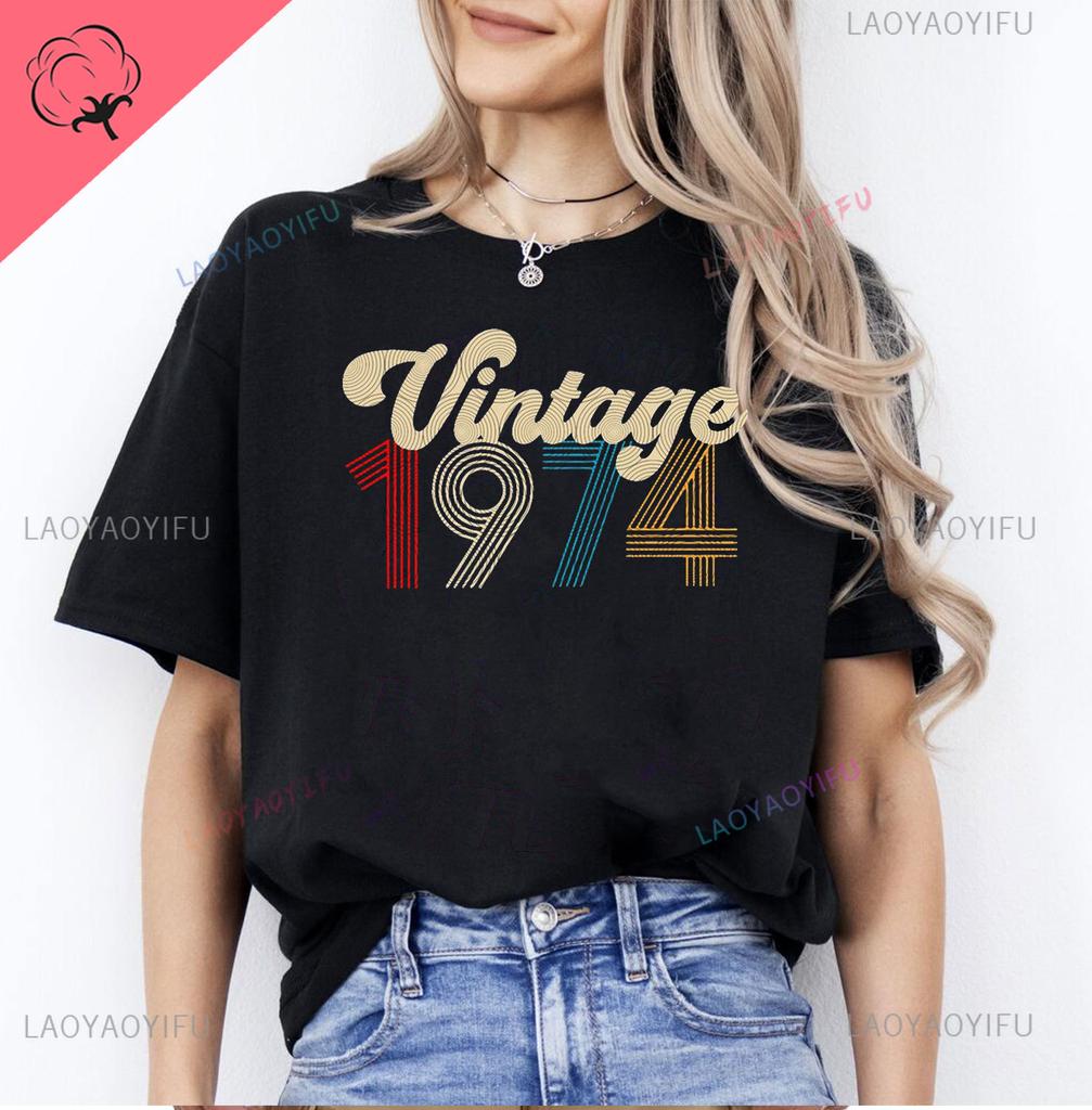 Mens Luxury Tshirt Vintage Year 1974 - Limited Edition 49rd Birthday Mens Funny T-Shirt 50 Year Old T Shirt Summer Tops Tees