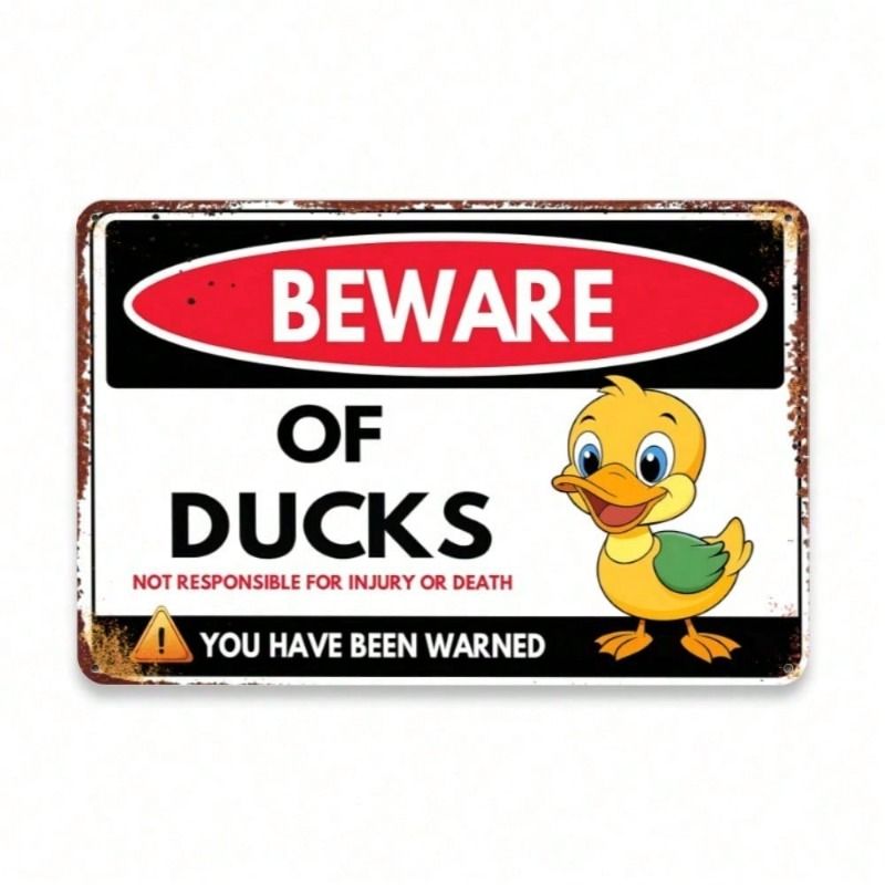 Vintage Metal Duck Wall Art, Kitchen Poster