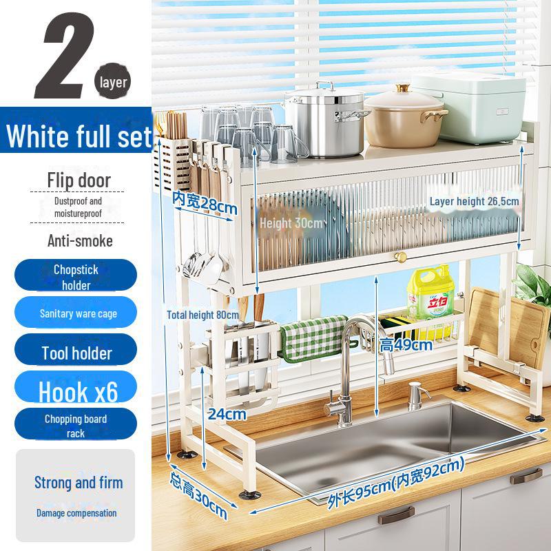 "Multifunctional Kitchen Sink Dish Storage & Drain Rack"