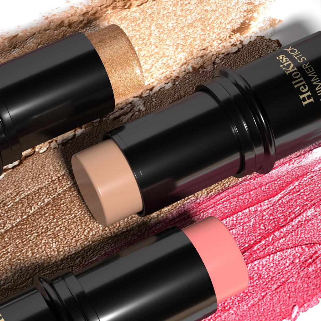 Highlight Grooming Stick, Brightening Shadow Primer Pearlescent Aegyo Saliva Blush Contour Stick Bronzer