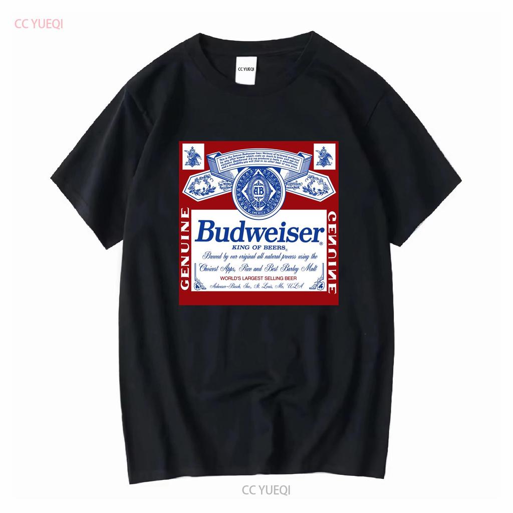 Officially Licensed Budweiser T Shirt Vintage Washed Designer Clothes Streetwear Casual Unisex Breathable Slightly Stretched