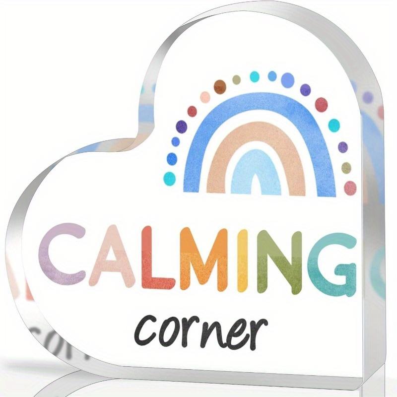 Calming Corner Heart Sign - Growth Mindset Gift for Counselors & Students чистый