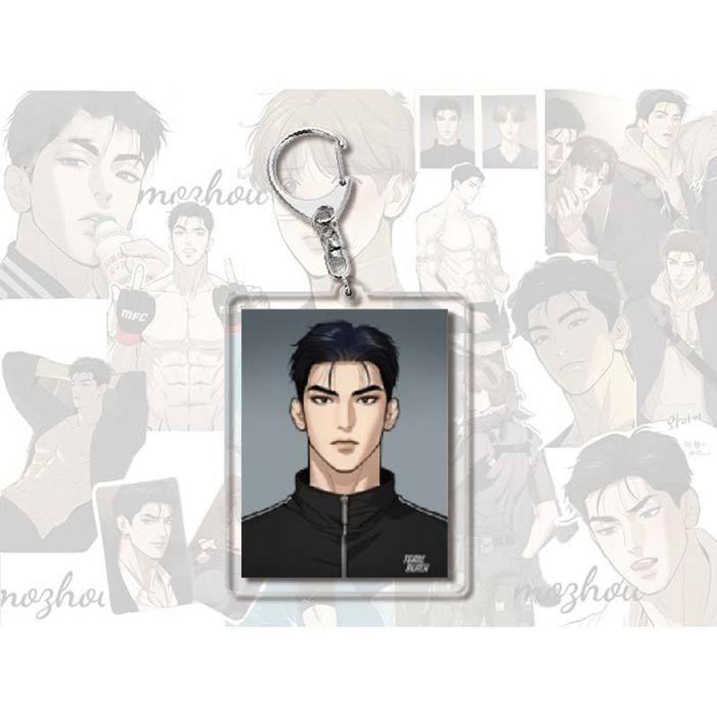 Manwha Jinx Joo Jaekyung Anime Keychain Kim Dan Men Key Chain Women  Creative Cute Figure Acrylic Keyring Pendant Gift