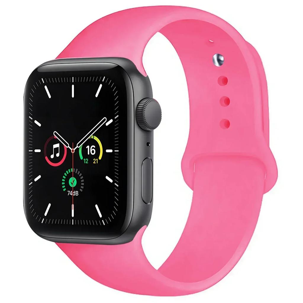 Silicone Band For Apple Watch straps 45mm 44mm 40mm 41mm 42mm-46mm sport bracelet iwatch series 8 7 6 5 4 3 SE 9 10 Ultra 2 49mm