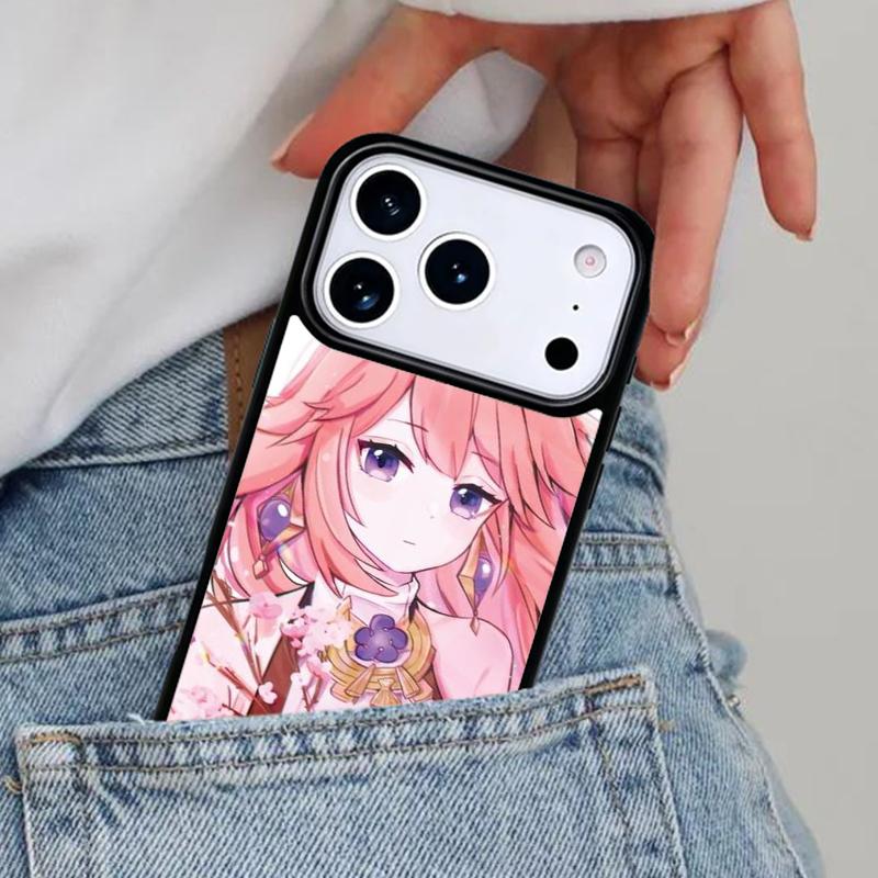 Yae Miko Genshin Impact Phone Case for iPhone 17ProMax 12 13 14 15 16e 17 Pro Max Plus Air Cover