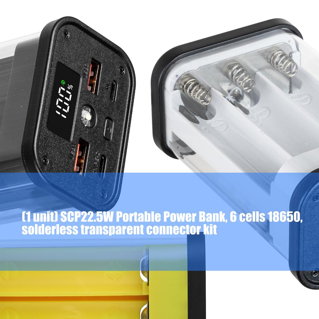 DIY Power Case For 6 Slot 18650 Batteries 22.5W Removable To Extend Battery Life Reducing Waste For Green Living