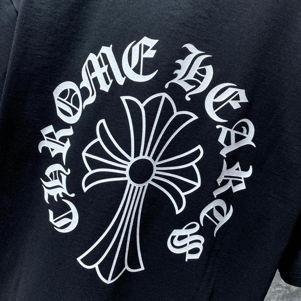 8010 CHROME HEARTS 2025 Sommer Neue Hochwertige Baumwolle Rundhals Lose Große Größe männer und frauen T-shirt Paar t-shirt