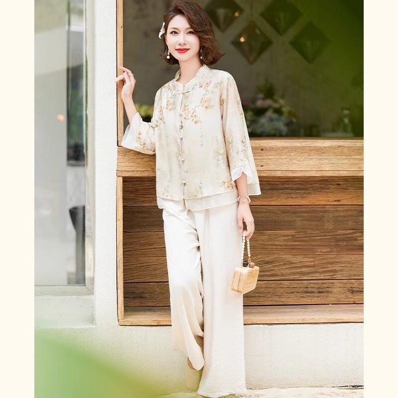 Women's Chinese Style Summer Two-Piece Set