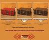 Retro Wooden Rectangular Storage Box Set with Lock - Creative Organizer & Decorative Props