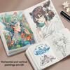 Borrence Mini Notebook Painting Handbook Portable Pocket Notepad 58 Sheets Drawing Book Back To School Stationery Art Supplies