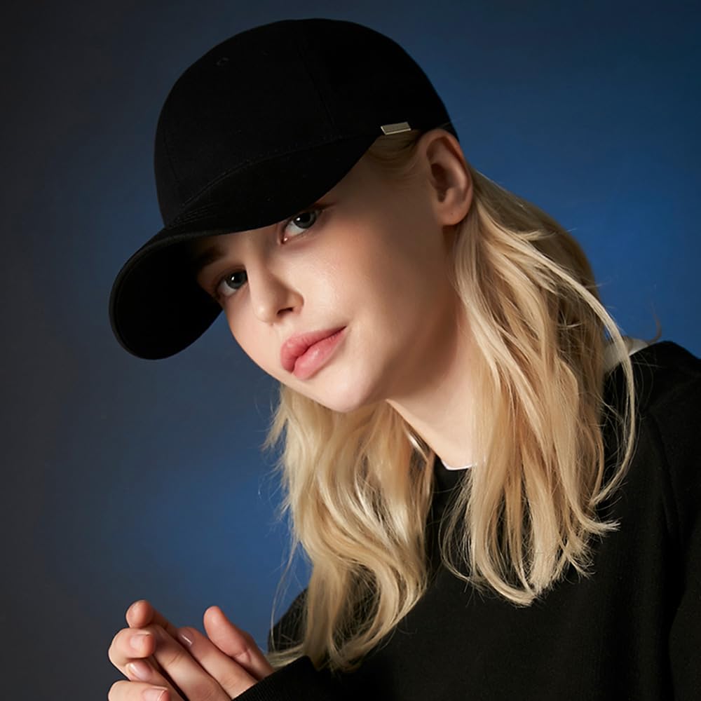 Metal tip over fit ball cap Black
