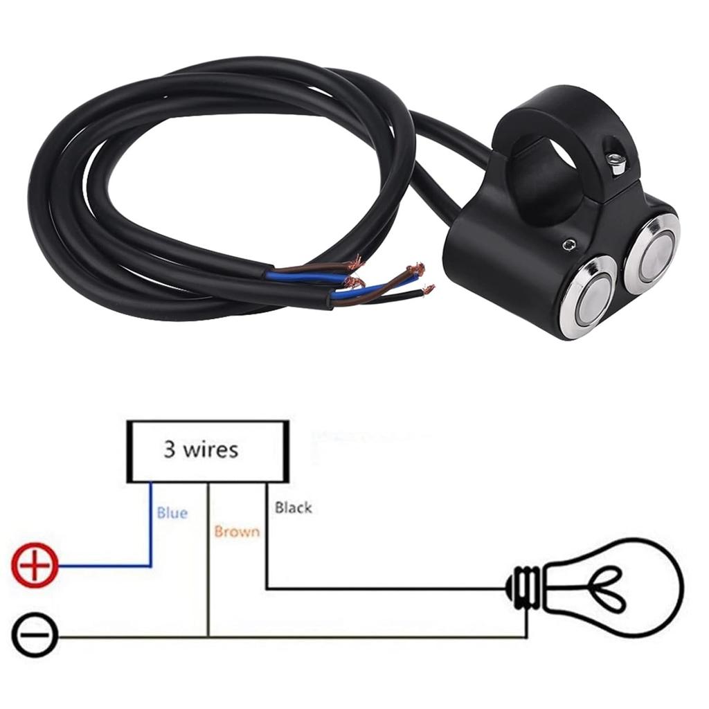 7/8inch 22mm Motorcycle Switch Handlebar, Motorbike Handlebar On/Off Grip Switches Brake Fog Headlight Handle Self-Return/Manual-Return Switch(B: