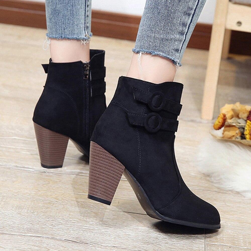 Cheap Red Boots Women Ankle Boots For Women High Heel Autumn Shoes