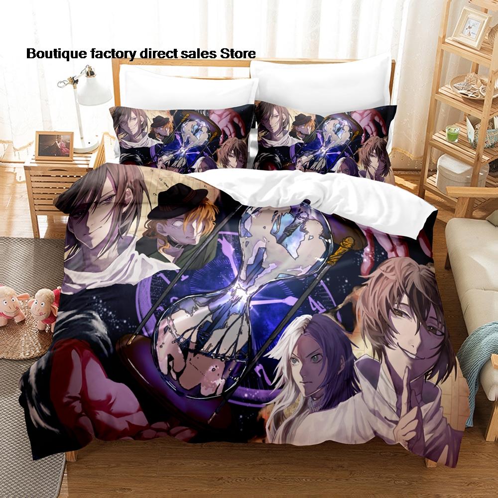Anime Bungo Stray Dogs Bedding Set Single Twin Full Queen King Size Bed Set Kids Bedroom Duvetcover Sets Bed Sheet Set