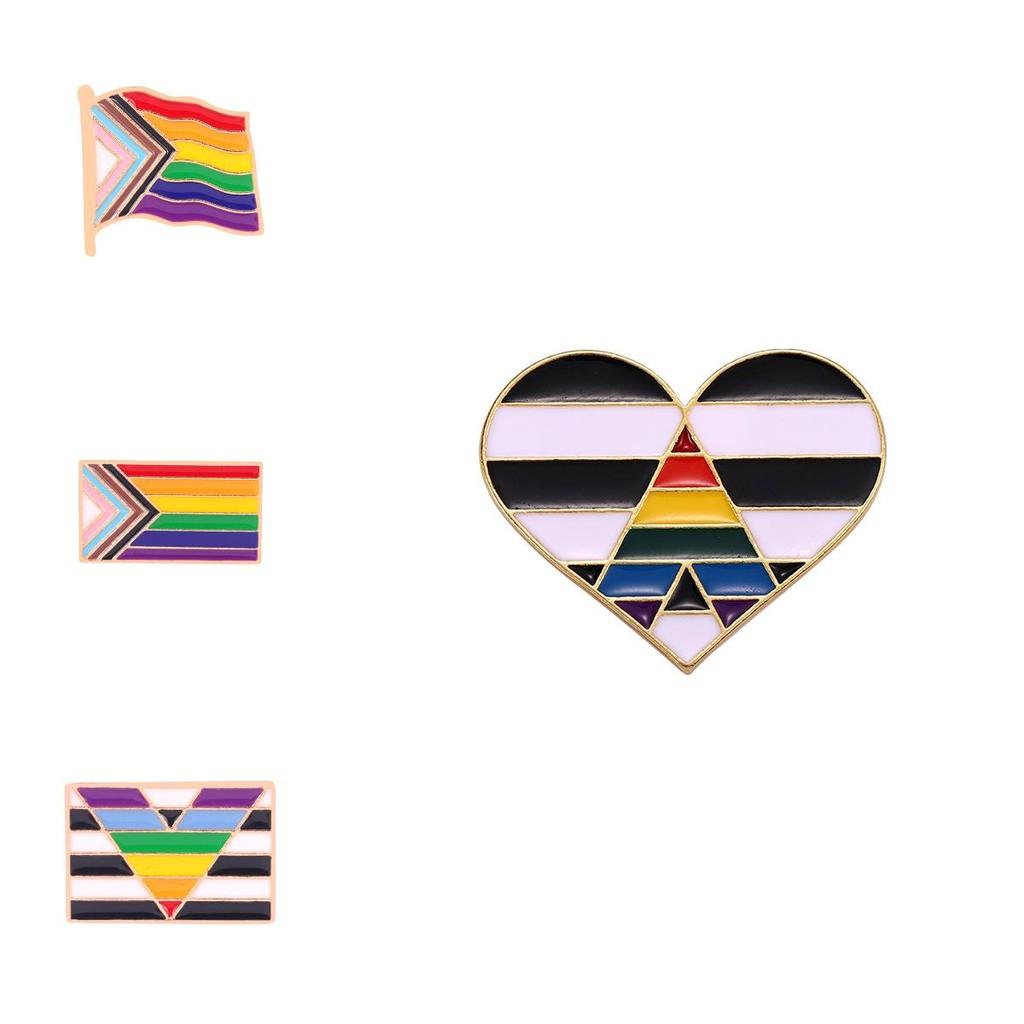 Creative Heart Shaped Rainbow Brooch Stylish Alloy Enamel Pin For Fashionable Personalization