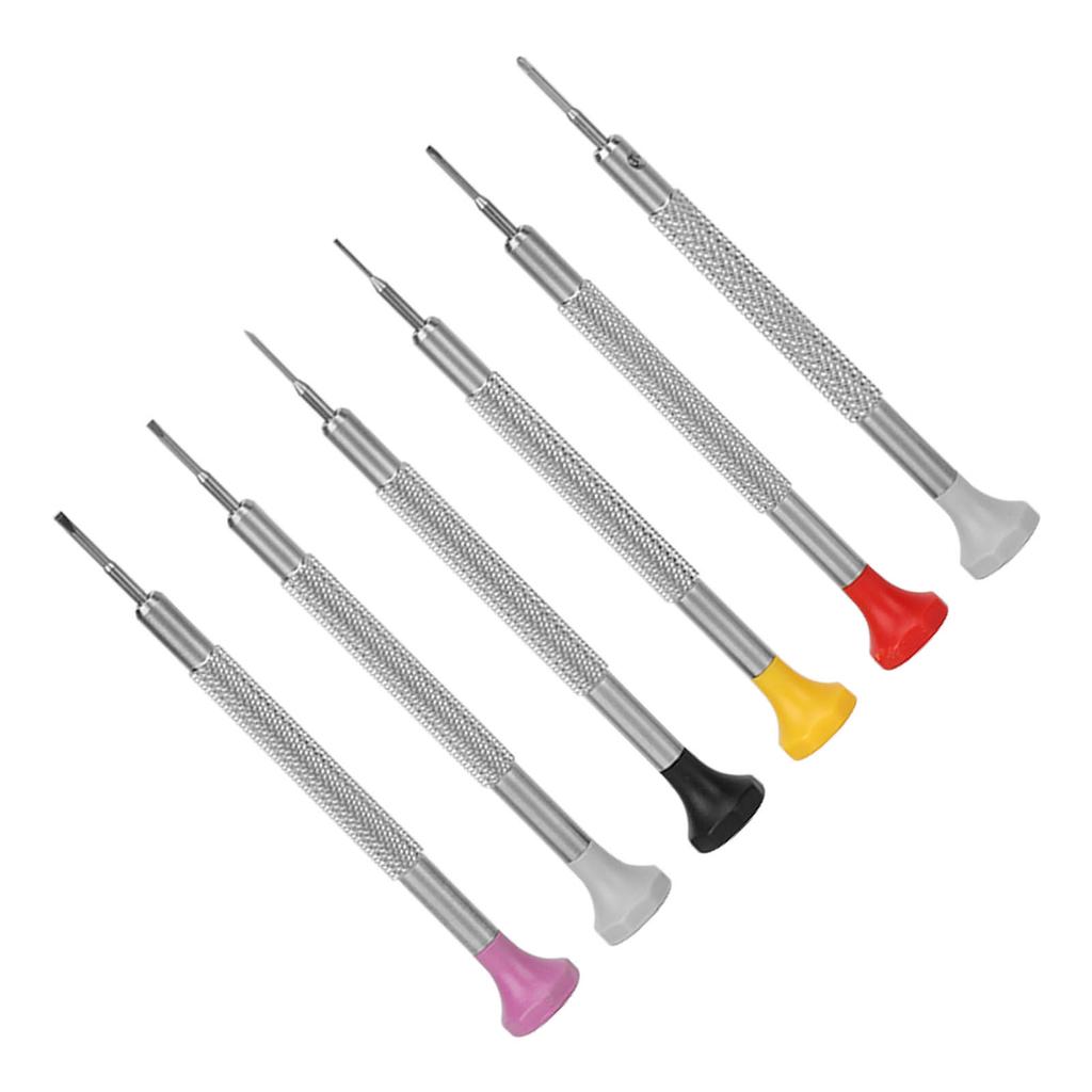 6Pcs Watch Repair Screwdriver Slot Cross Type Nonslip Grip High Speed Steel Widely Used Jewelers