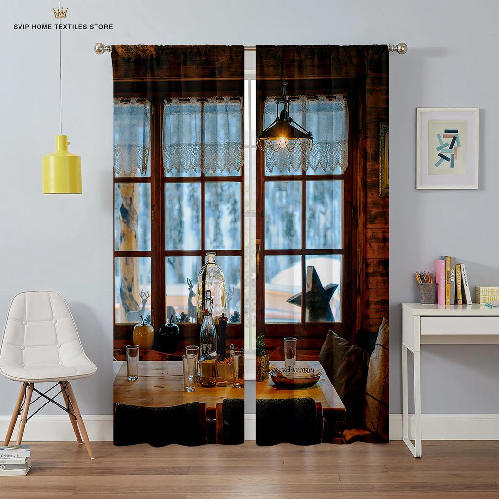3D Printed Curtains With Sky Pattern Prints For Bedroom, Living Room, Balcony And Kitchen Decorations Can Be Customized 2PCS