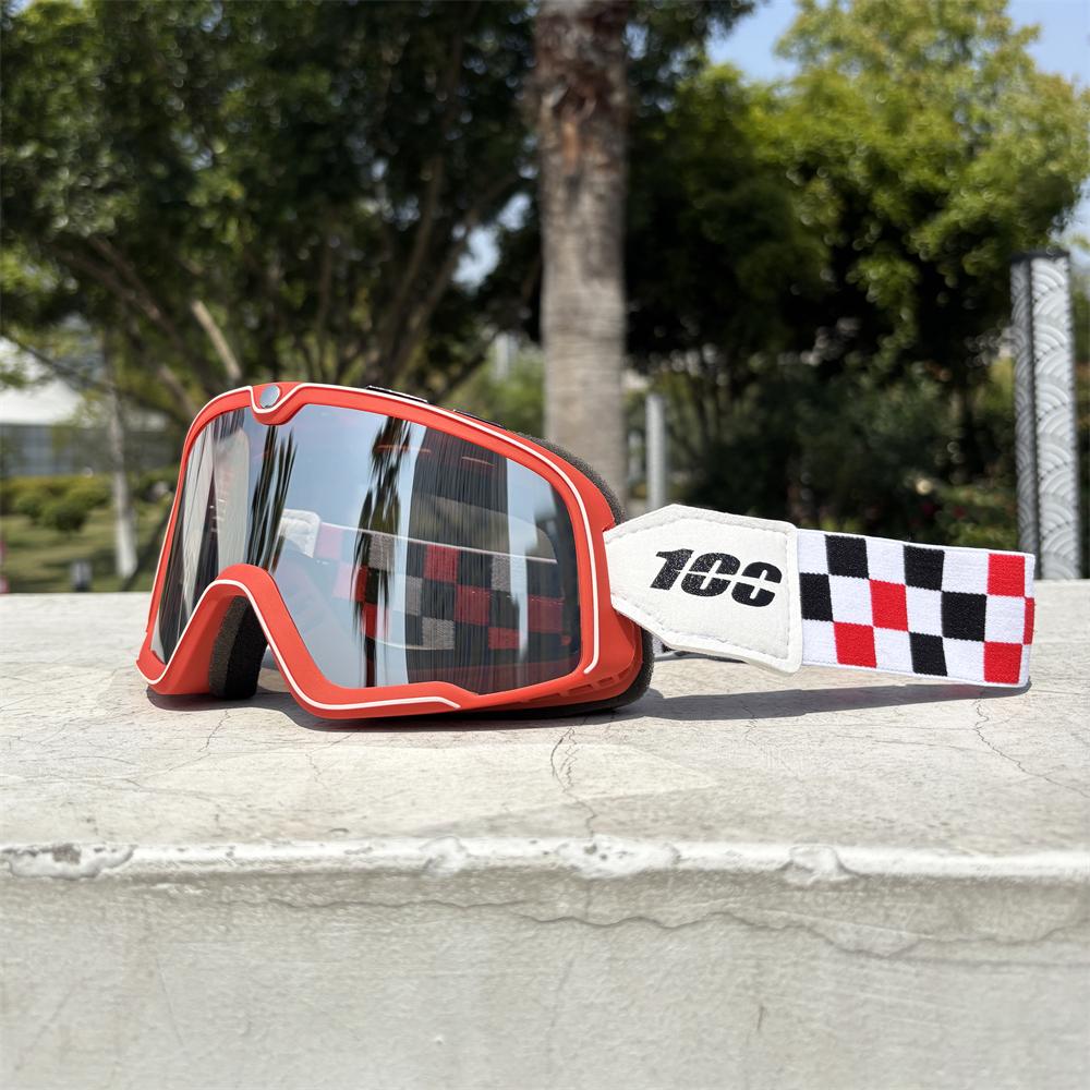 Retro Motorcycle Goggles Ski Glasses 100 Motocross Sunglasses Vintage Eyewear Helmet Cycling Racing Cafe Racer Chopper MTB ATV