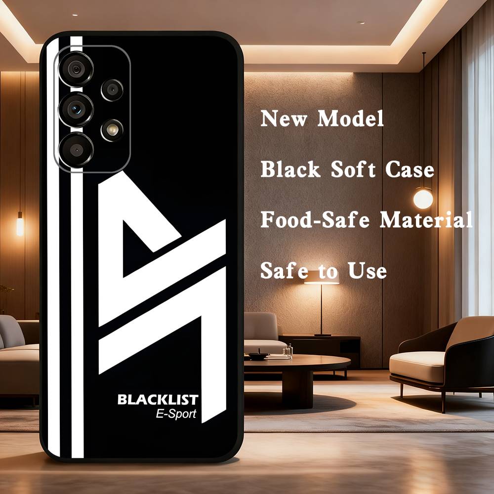 B-Blacklist   Phone Case Soft Black Protective Case for Samsung Galaxy A32, A10, A71, A11, A12, A13, A31, Note 10, 9, 8, Etc.