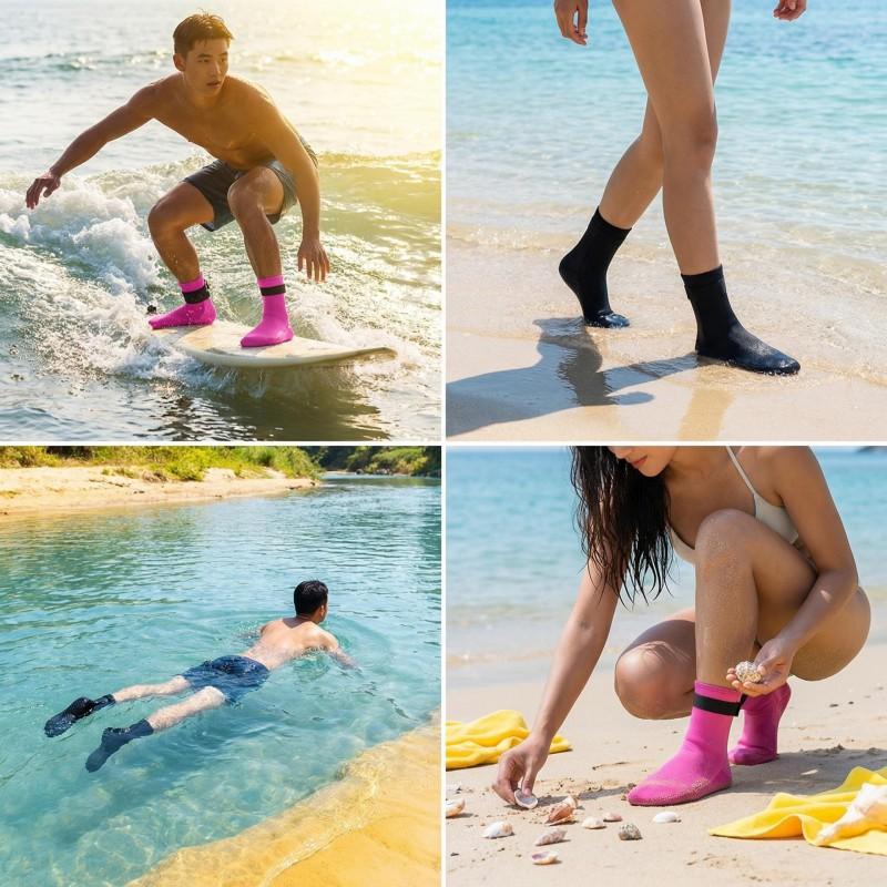 3mm Neoprene Dive Socks Snorkeling Surfing Water Sports Warm Thick Mid-Calf Anti-Slip Unisex
