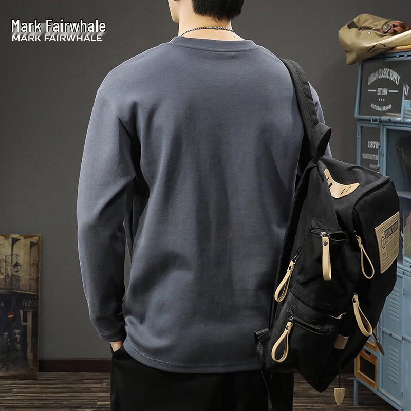 MARK FAIRWHALE Men's Loose Fit Long-Sleeve Crewneck Top
