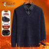 TUCANO Men's Faux Two-Piece Plush Thick Knitted Sweater
