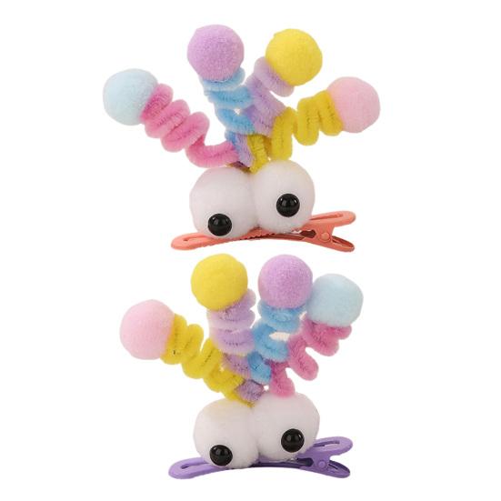 

2/4 шт. Заколки для волос Плюшевые Заколки для волос с большими глазами Заколка-клипса Заколка для волос Волосы 2pcs