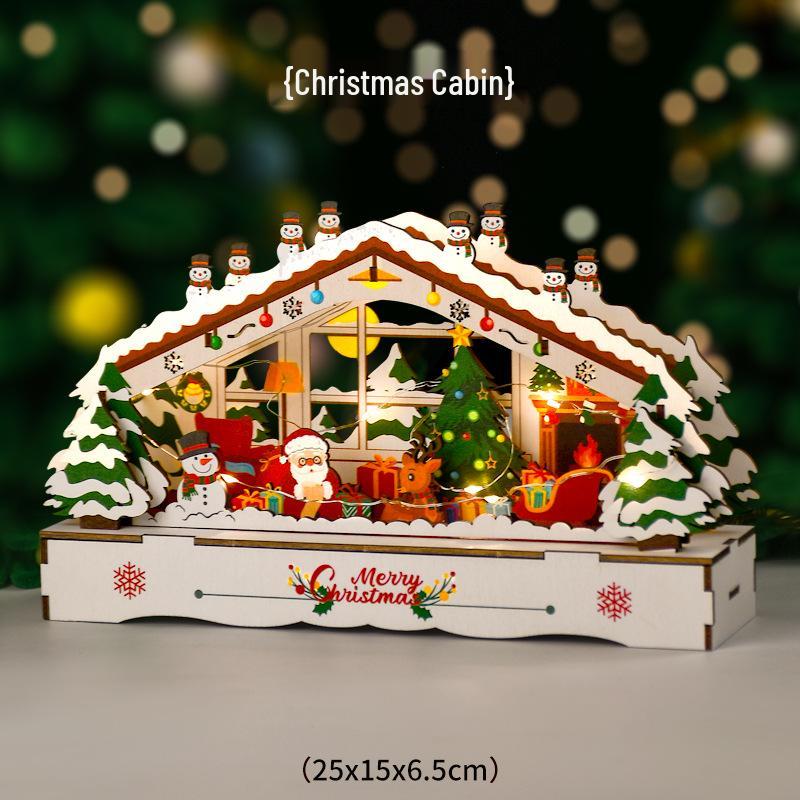 Luminous Handmade Wooden Christmas Tree Ornament Pendant Decor Gift.