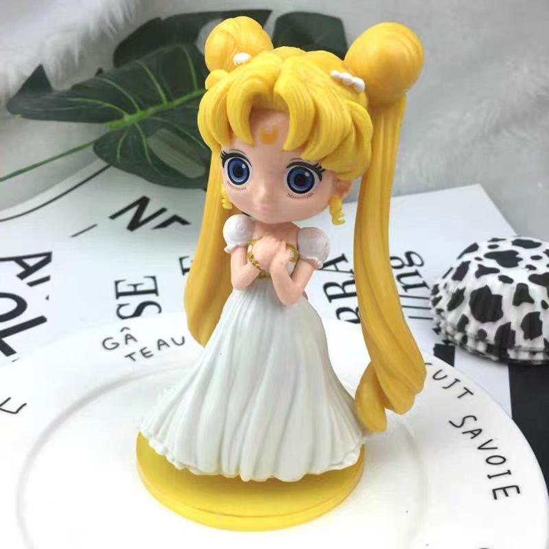 12cm Anime Sailor Moon Tsukino Usagi Girl Figure Toys Model Pvc Birthday Cake Accessories Decoration Doll Birthday Gifts