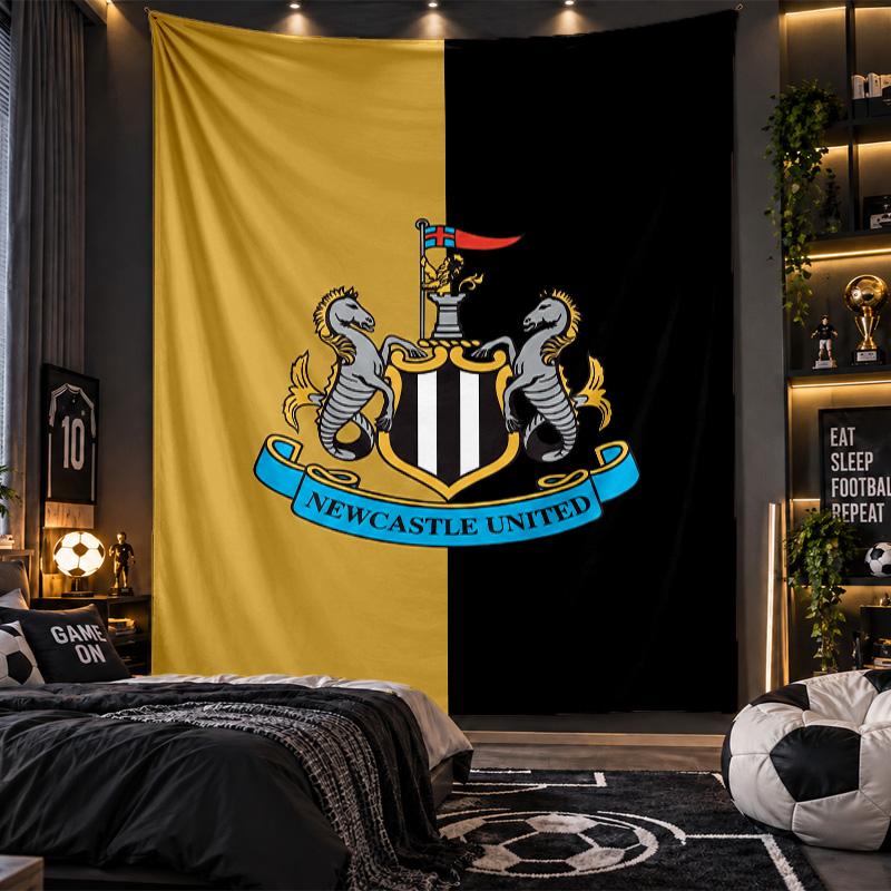 Nástěnná tapisérie Newcastle United Fotbalový potisk Látka do obývacího pokoje Ložnice Domácí dekorace