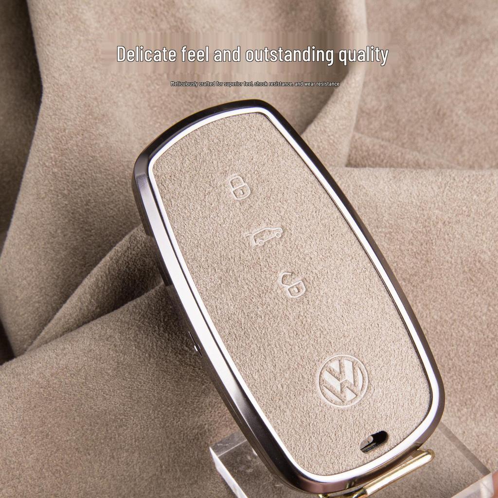 Premium Suede Key Cover for Volkswagen Phideon (2016-2021), Unisex Design